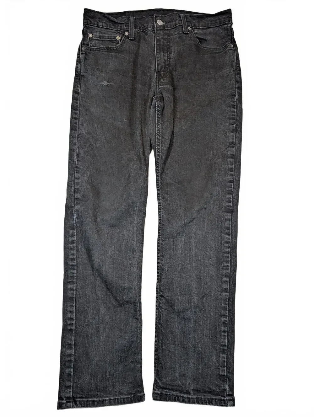 Levi's 511 Slim Fit Charcoal Black Denim Distressed Tapered Jeans Mens 33x30